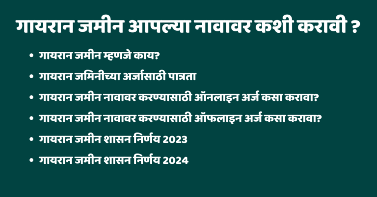 गायरान जमीन शासन निर्णय 2024